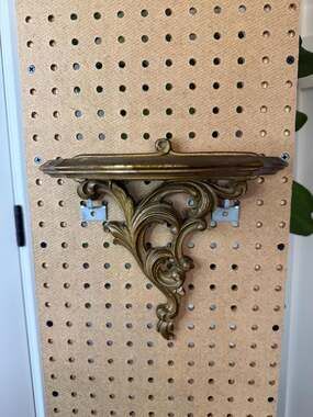 Vintage Syroco Wood Wall Sconce Shelf